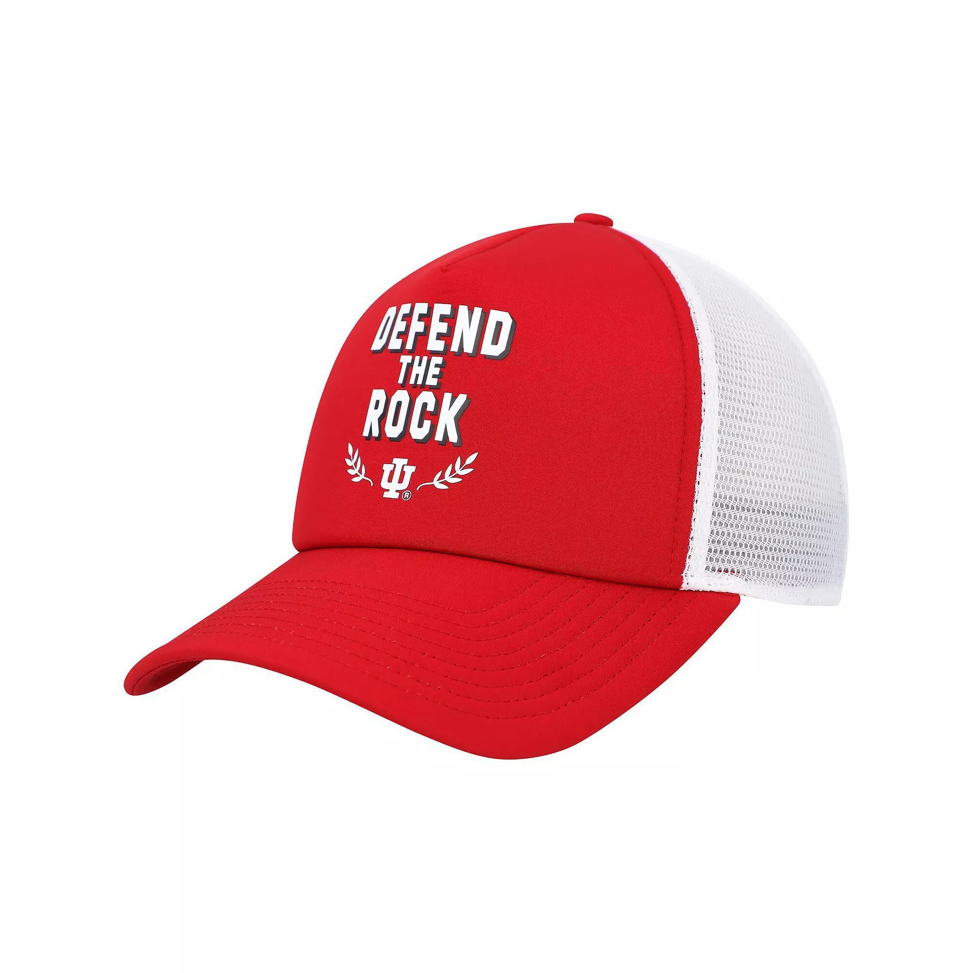 Mens adidas Crimson Indiana Hoosiers Phrase Foam Front Trucker Adjustable Hat Product Image