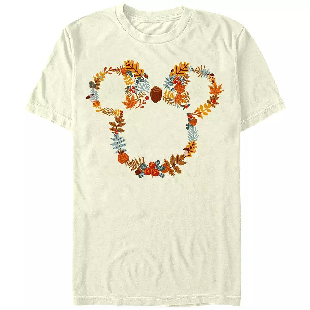 Disney's Mickey Mouse Autumn Wreath Men's Graphic Tee, Size: Medium, Natural Product Image
