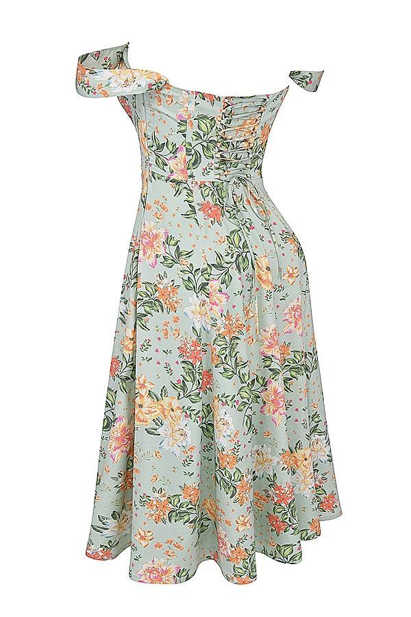Saira Light Jade Print Midi Sundress Product Image