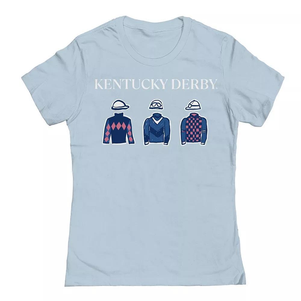 Juniors' Rider Clothes Pattern Heather Gray Kentucky Derby Graphic T-Shirt, Women's, Size: Large, Light Blue Product Image