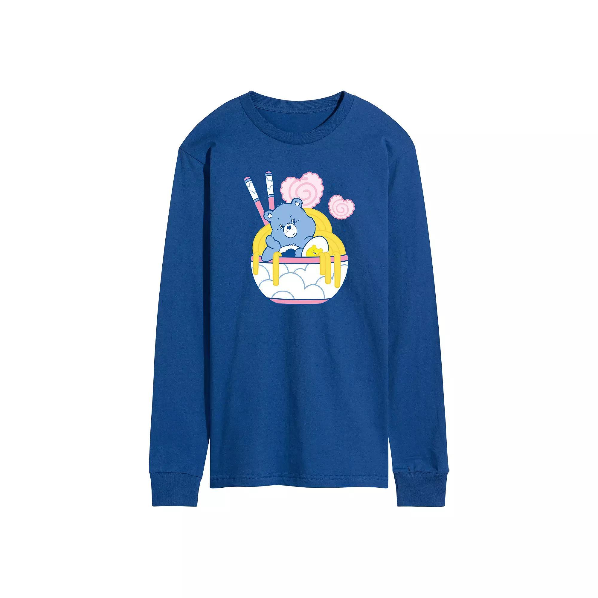 Mens Care Bears Grumpy Ramen Bowl Long Sleeve Graphic Tee Product Image