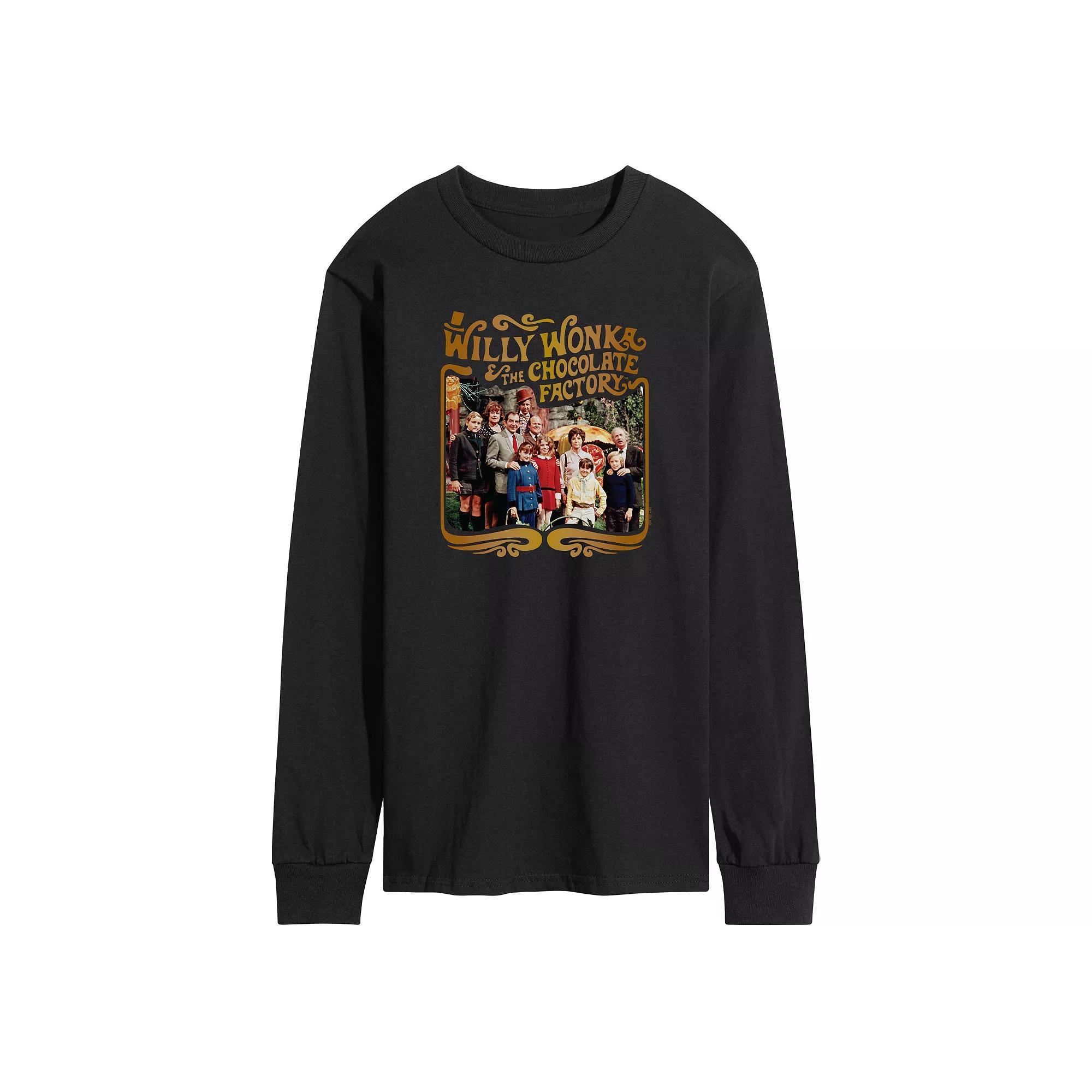 Mens Willy Wonka Cast Photo Long Sleeve Graphic Tee Product Image