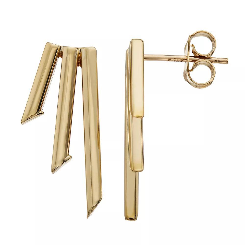 Au Naturale 10k Gold Triple Bar Earrings, Women's, Yellow Product Image