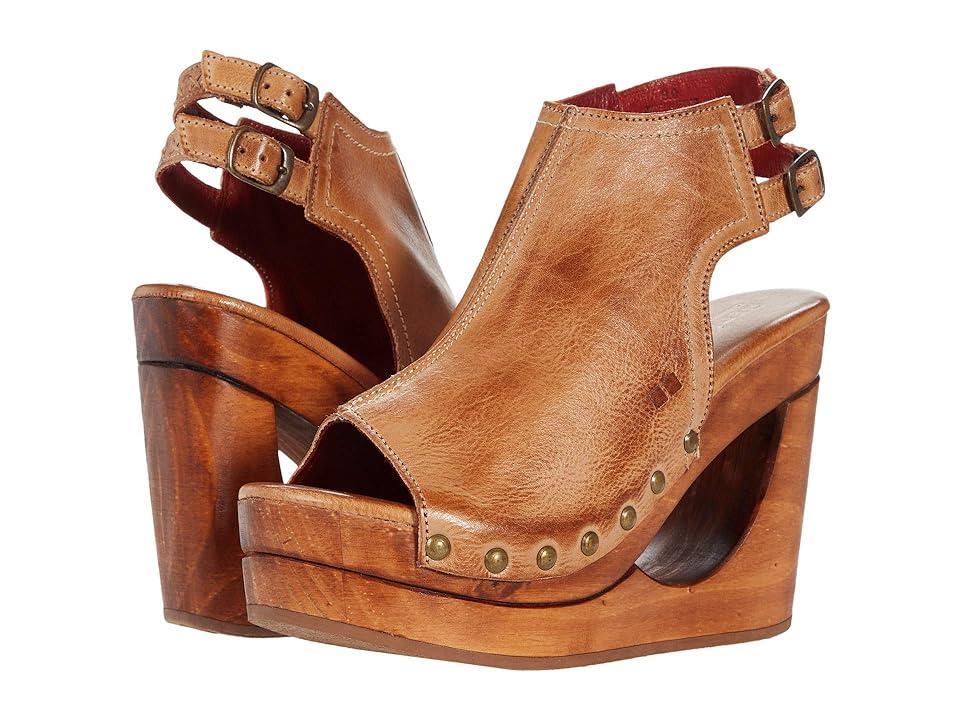 Bed Stu Imelda Leather Platform Cut-Out Wedge Peep Toe Pumps Product Image