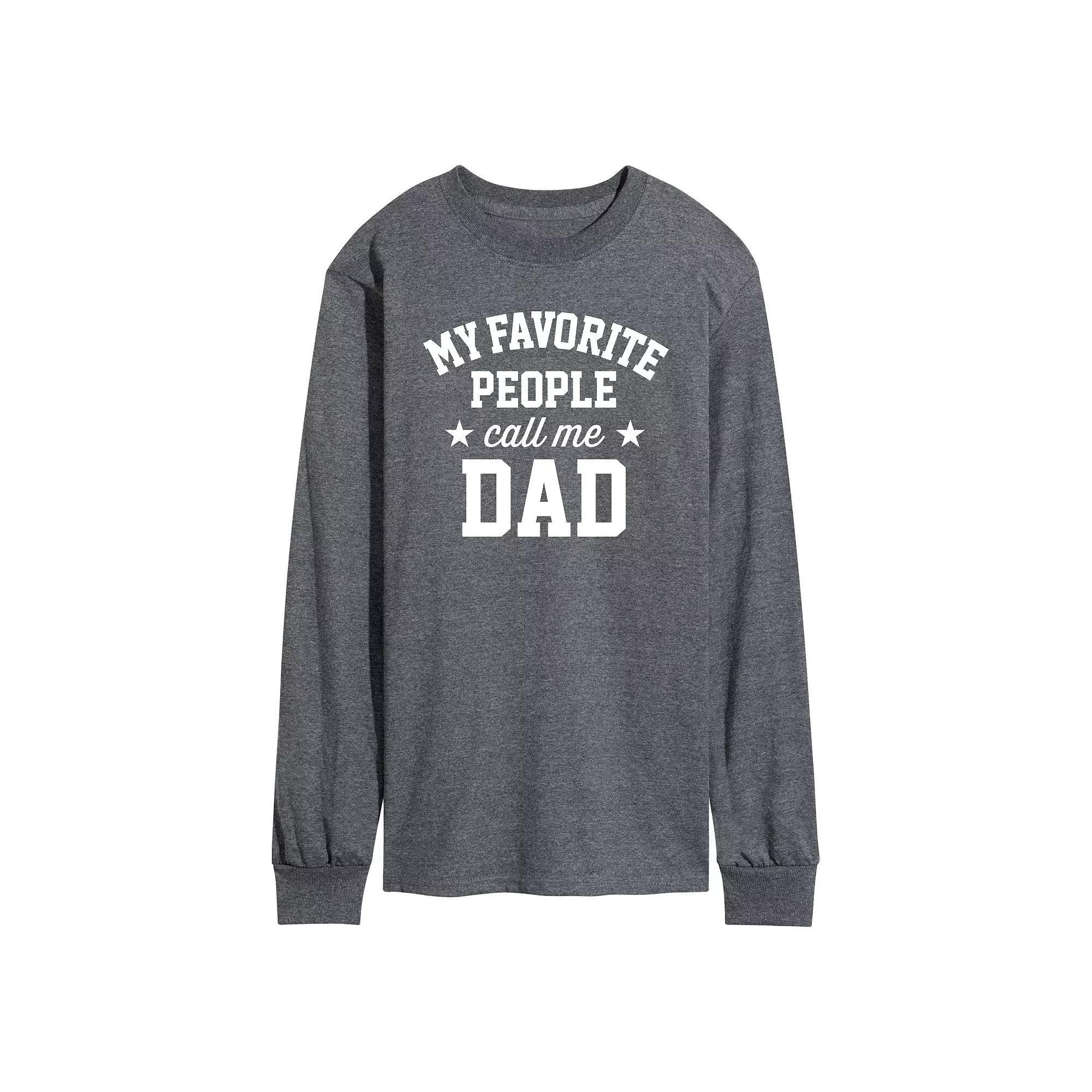 Men's My Favorite People Call Me Dad Long Sleeve, Size: XL, Heather Grey Product Image