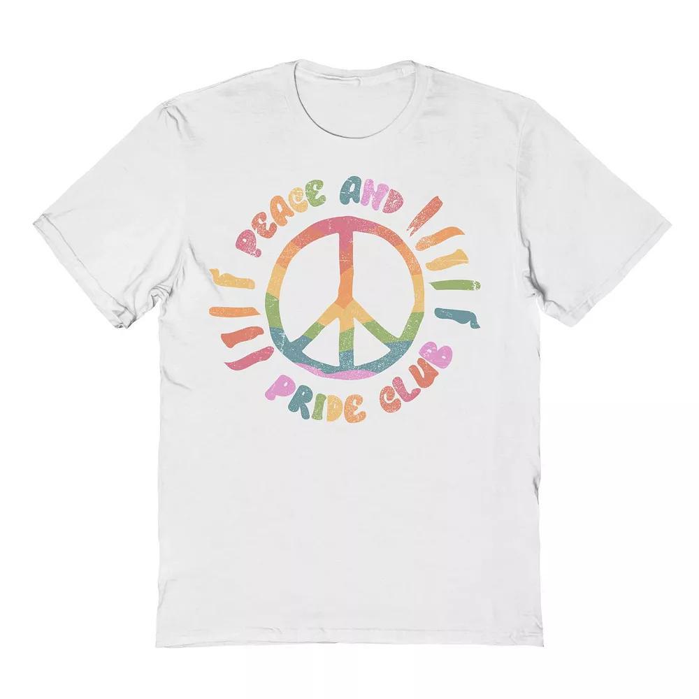 Men's Grayson Threads The Label Peace And Pride Club Pride Graphic Tee, Size: Medium, White Product Image