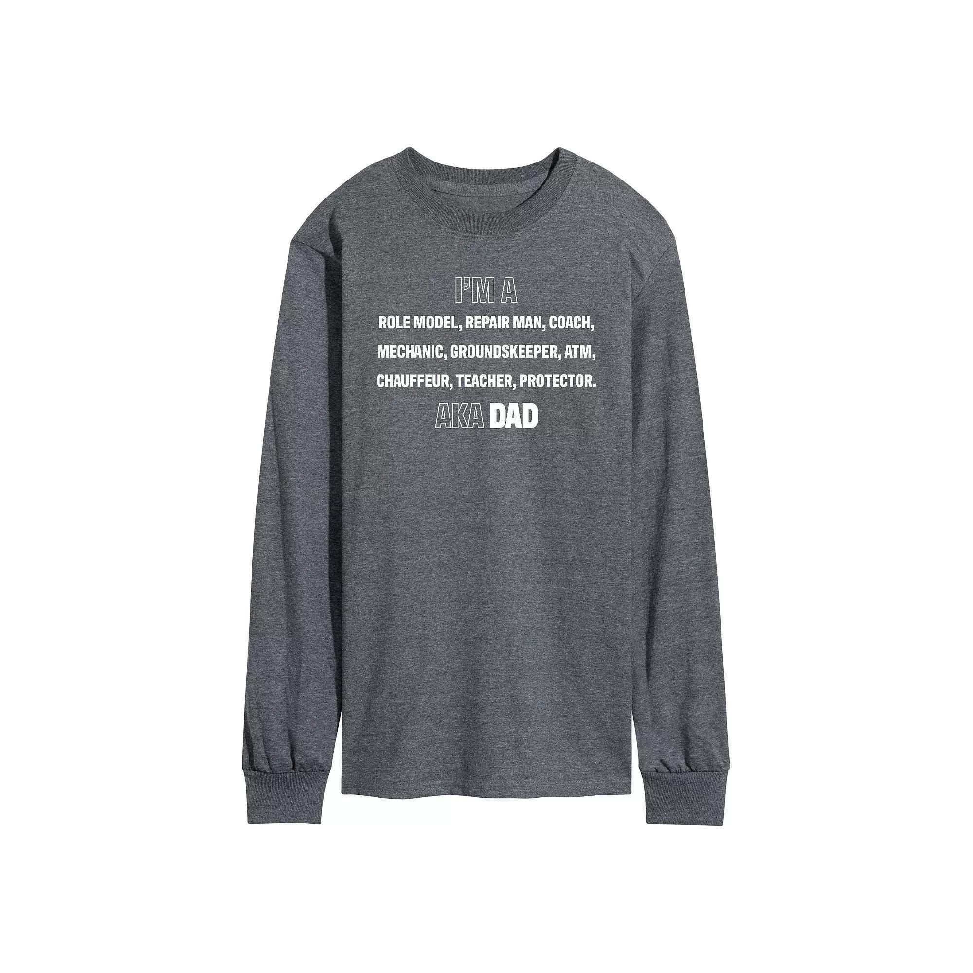Mens Im A Dad List Long Sleeve Graphic Tee Heather Grey Product Image
