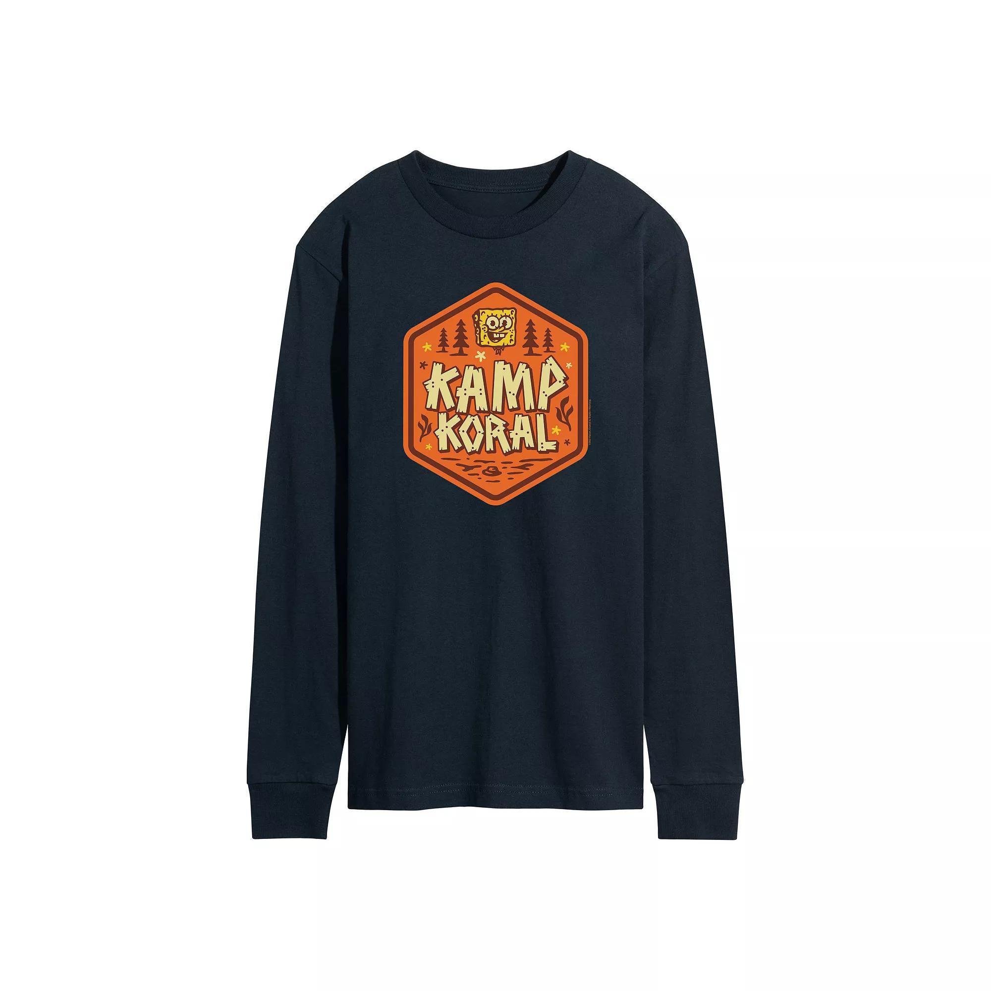 Mens SpongeBob SquarePants Kamp Koral Long Sleeve Graphic Tee Blue Product Image