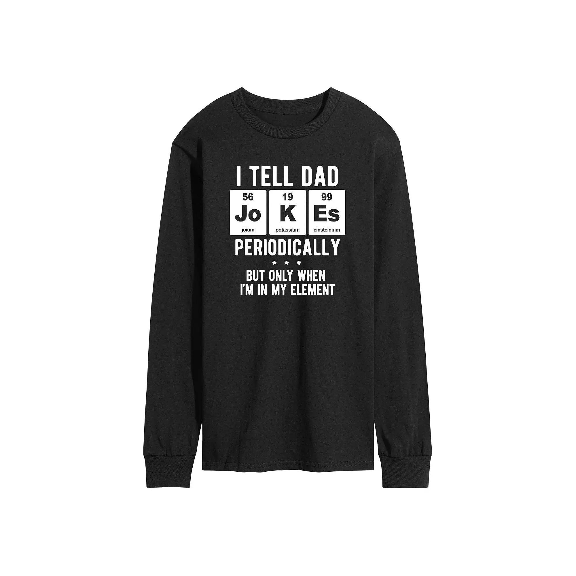 Mens Dad Jokes Periodically Long Sleeve Graphic Tee Product Image