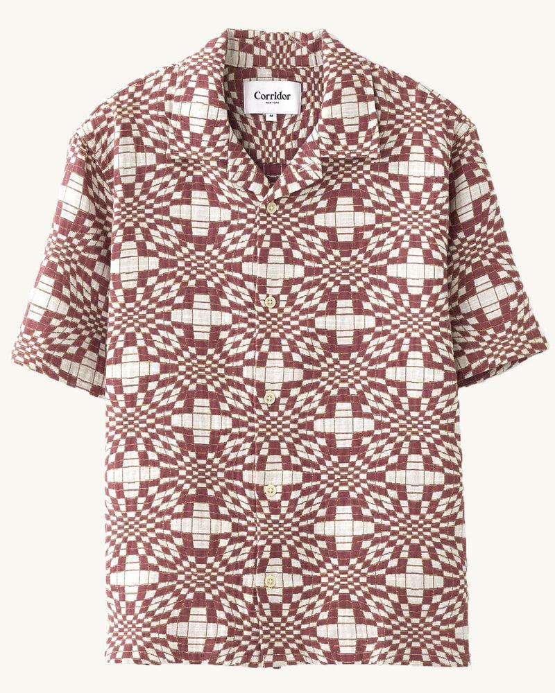 Wavy Optic Jacquard SS Camp Product Image