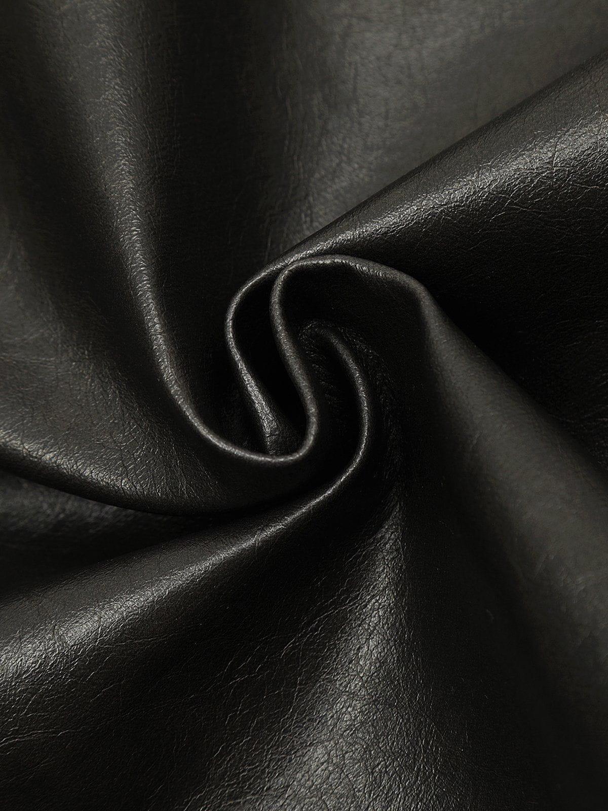 Aelfric Eden Fold-Over Washed Faux Leather Jacket Product Image