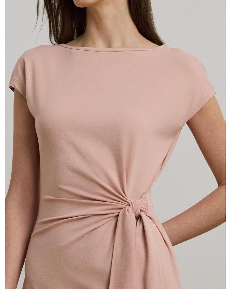 Women's Lauren Ralph Lauren Tie-Front Jersey Boatneck Midi Dress Product Image