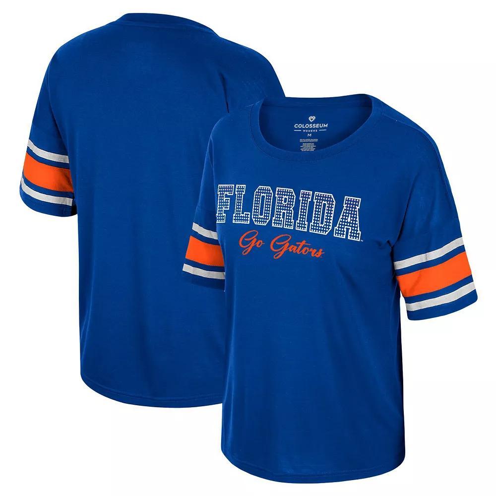 Womens Colosseum Royal Florida Gators Im Gliding Here Rhinestone T-Shirt Product Image