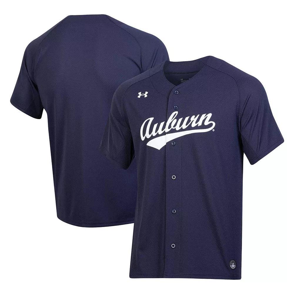Men's Under Armour Navy Auburn Tigers Replica Baseball Jersey, Size: Large, Blue Product Image