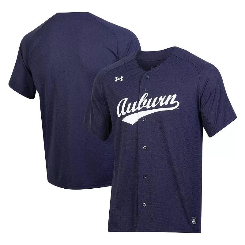 Men's Under Armour Navy Auburn Tigers Replica Baseball Jersey, Size: Large, Blue Product Image