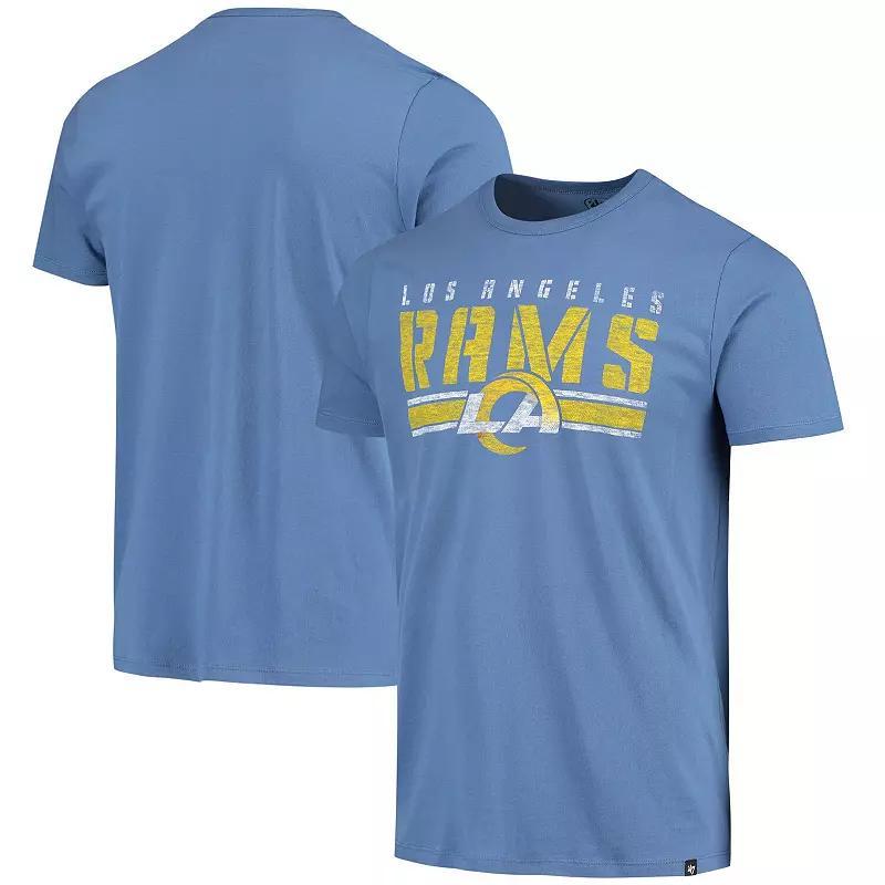 Men's '47 Heathered Royal Los Angeles Rams Stripe Thru Franklin T-Shirt, Size: Medium, Blue Product Image