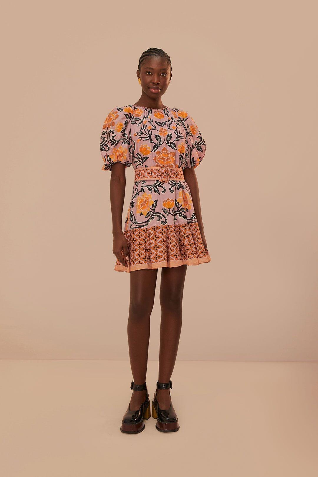 Arabesque Floral Lilac Mini Dress, ARABESQUE FLORAL LILAC / XS Product Image