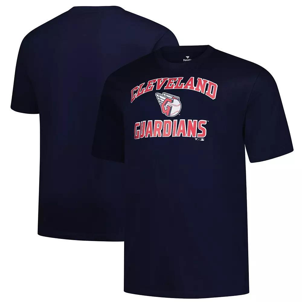 Men's Profile  Navy Cleveland Guardians Big & Tall Heart & Soul T-Shirt, Size: 4XB, Grd Blue Product Image