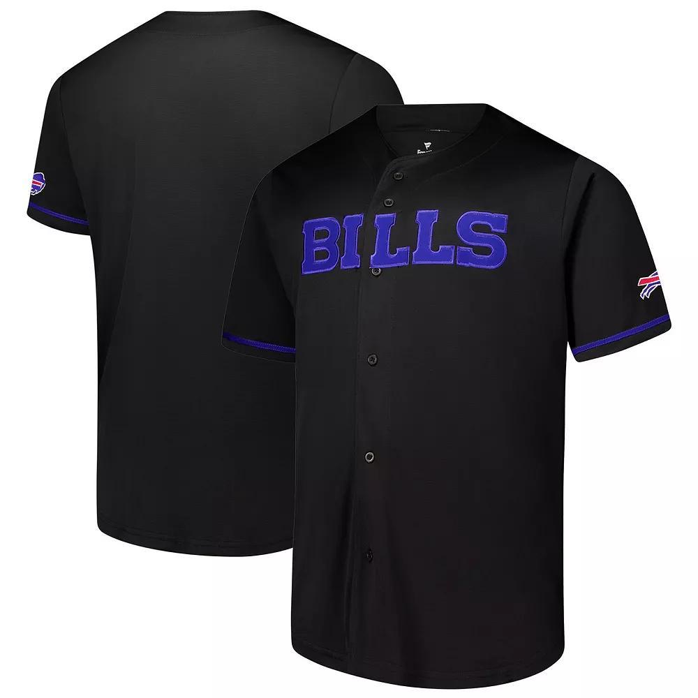 Men's Fanatics  Black Buffalo Bills Pop Full-Button Jersey, Size: 3XB Product Image