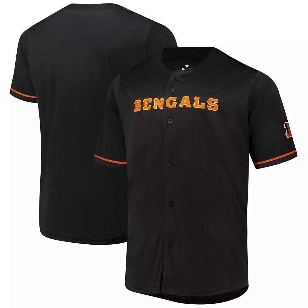 Men's Fanatics  Black Cincinnati Bengals Pop Full-Button Jersey, Size: 6XB Product Image