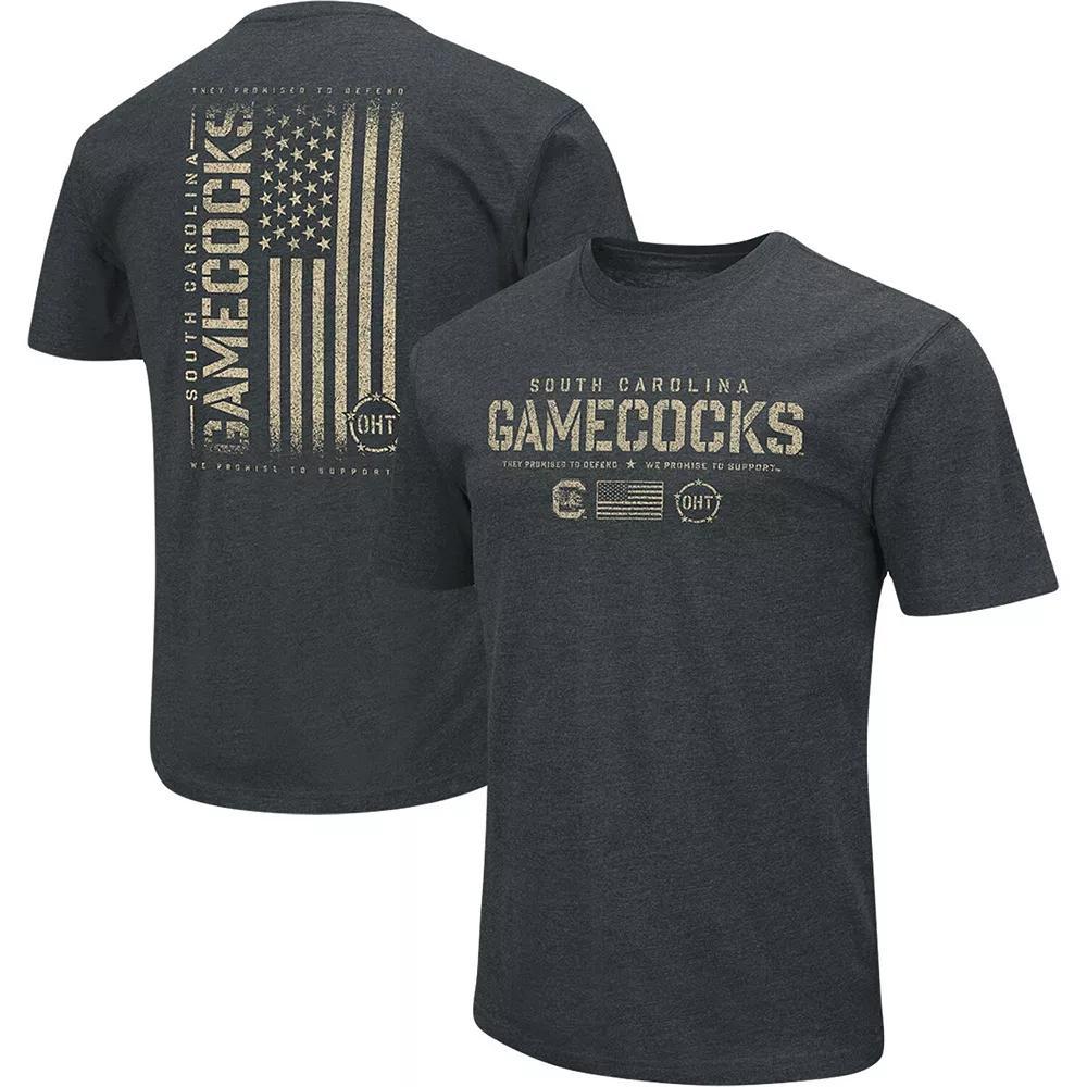 Mens Colosseum Heathered Black South Carolina Gamecocks OHT Military Appreciation Flag 2.0 T-Shirt Product Image