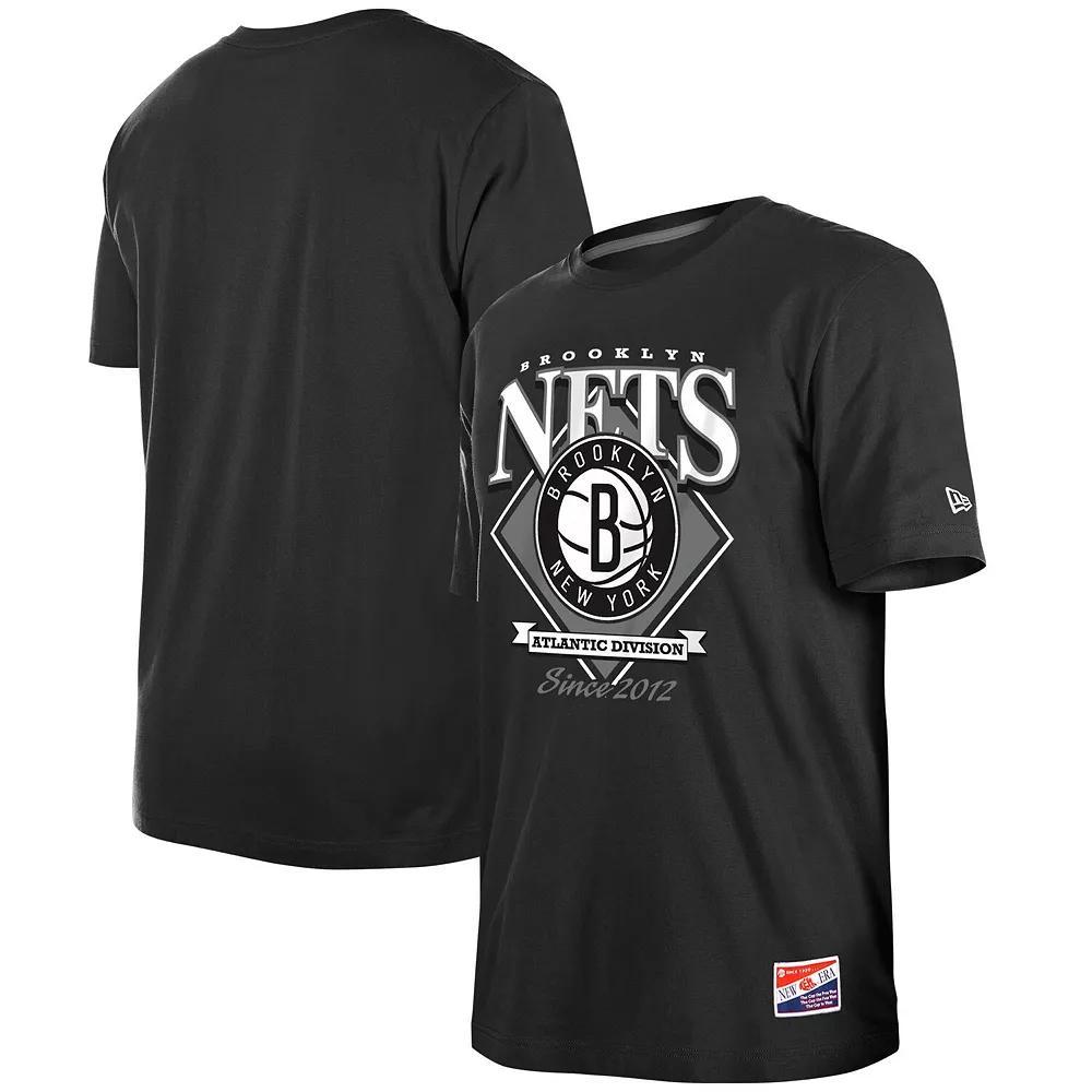Men's New Era Black Brooklyn Nets Throwback T-Shirt, Size: Large Product Image