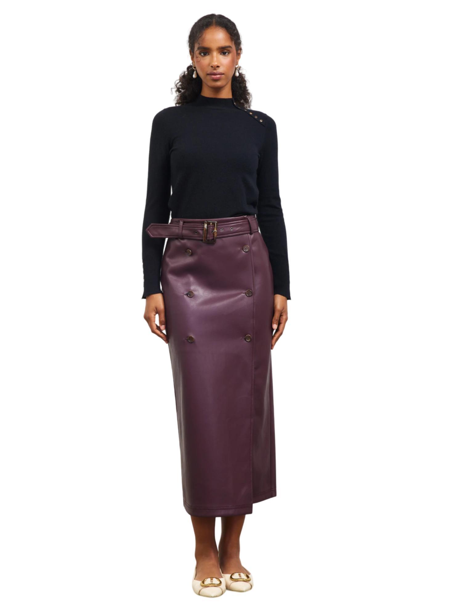 Skies Are Blue Faux Belted Skirt Product Image