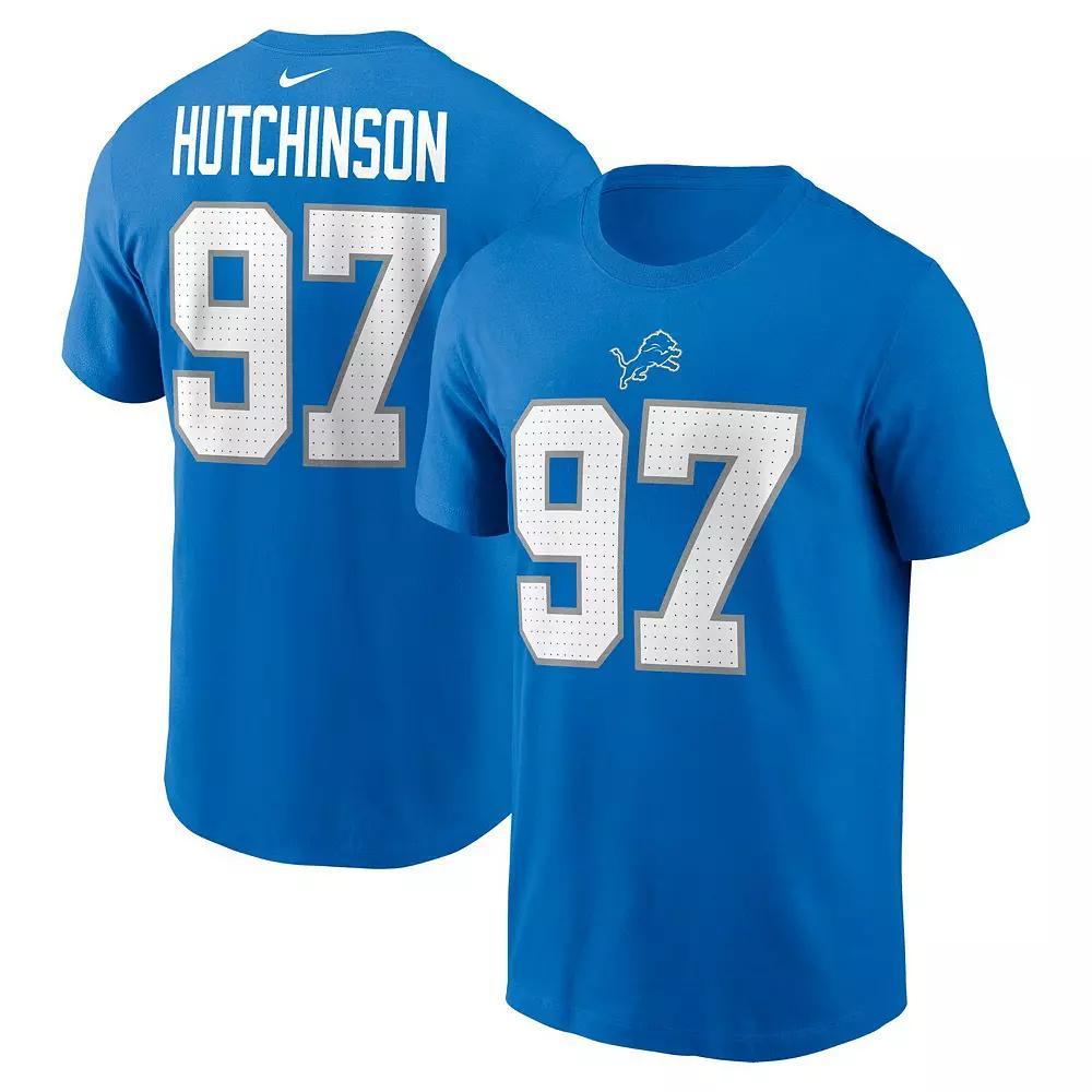 Youth Nike Aidan Hutchinson Blue Detroit Lions Player Name & Number T-Shirt, Boy's, Size: YTH Large Product Image