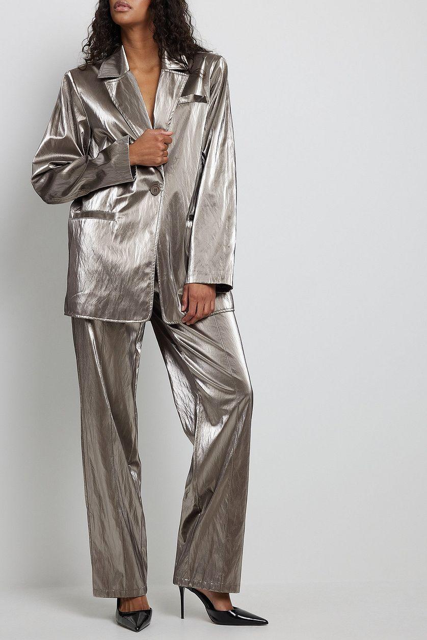Boxy Silver Blazer Product Image