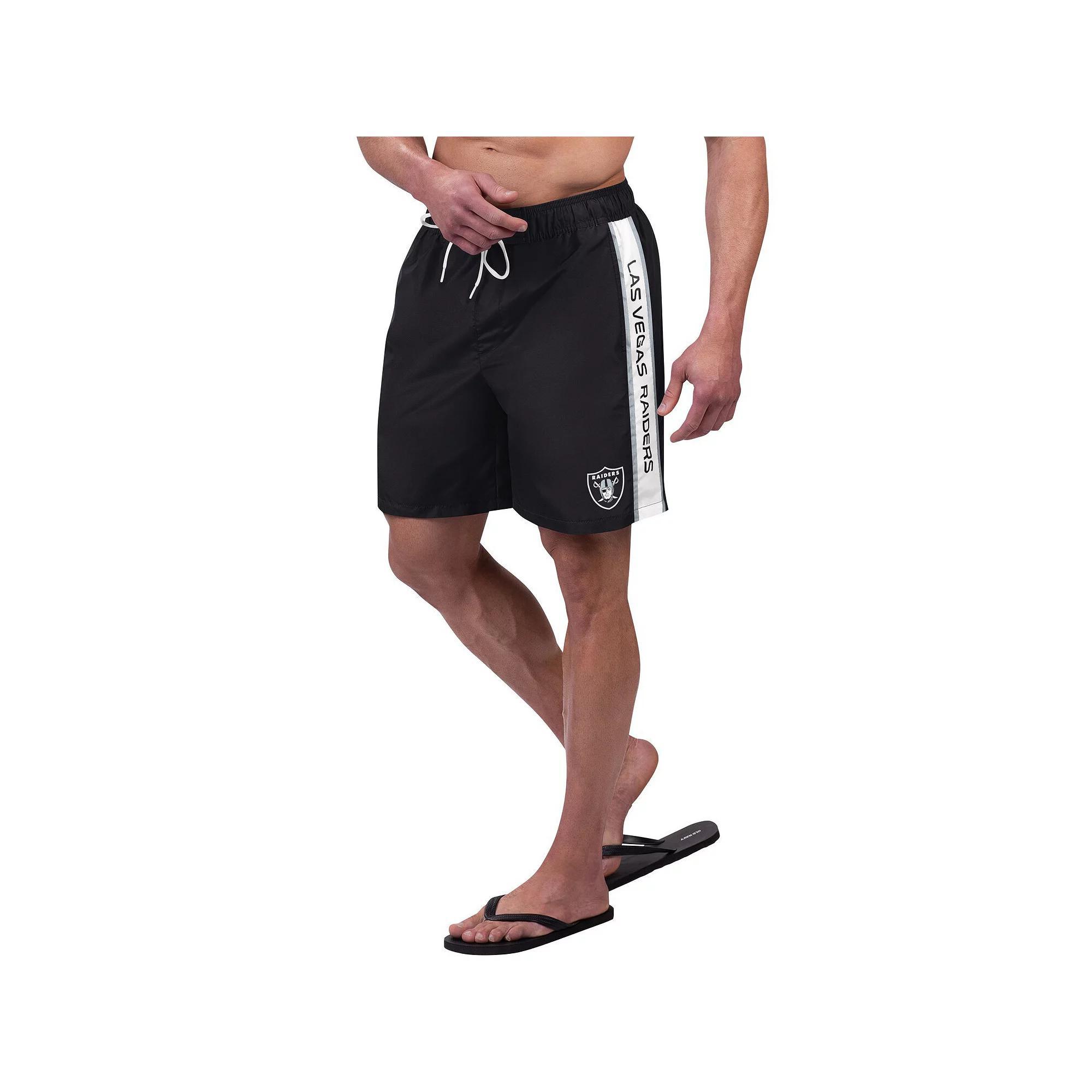 Men's G-III Sports by Carl Banks Black Las Vegas Raiders Streamline Volley Swim Shorts, Size: Medium, Lvr Black Product Image