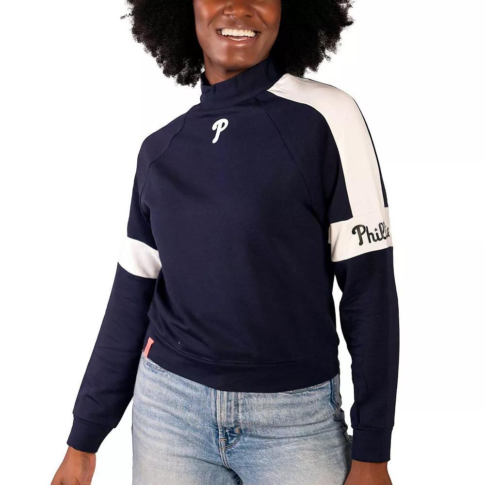 Women's Lusso  Navy Philadelphia Phillies Monica Pullover Sweatshirt, Size: 2XL, Blue Product Image
