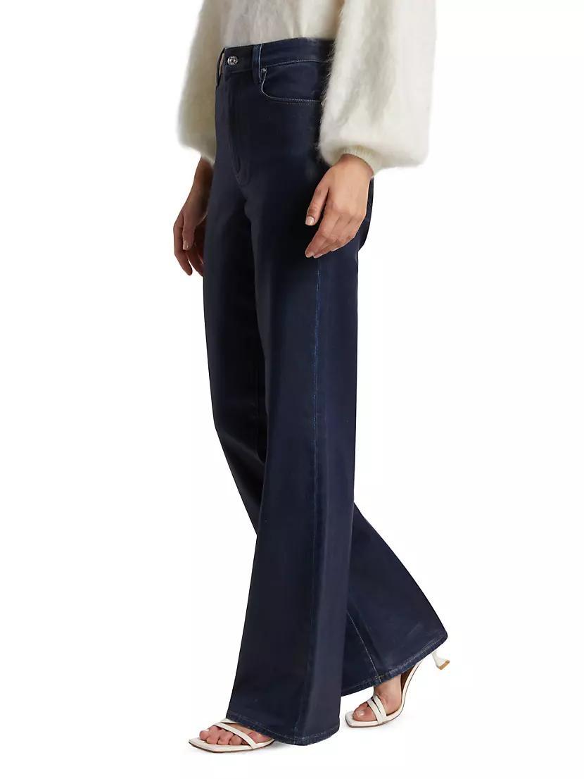 Womens Sasha Coated High-Rise Stretch Wide-Leg Jeans Product Image