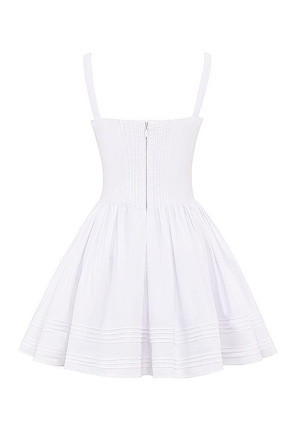 Natassia White Cotton Mini Dress Product Image