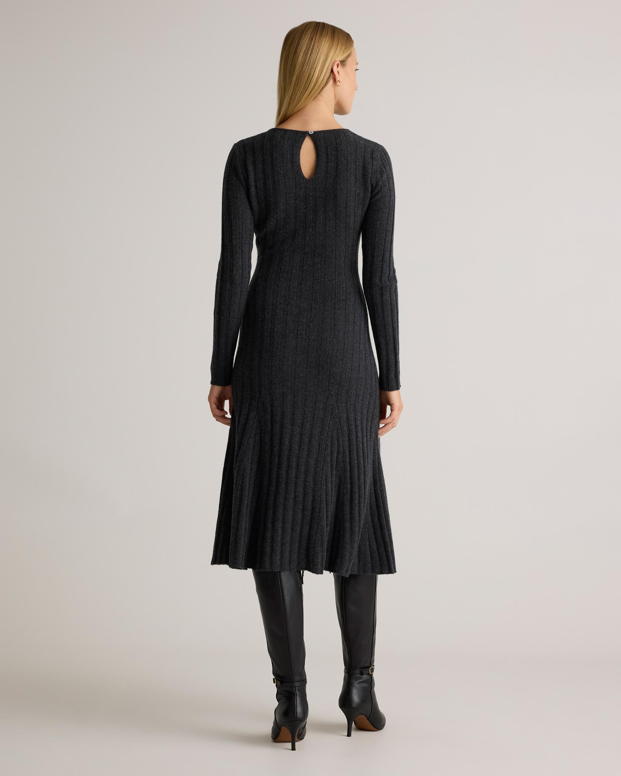 Quince | Women's Mongolian Cashmere Wide-Rib Midi Dress Product Image