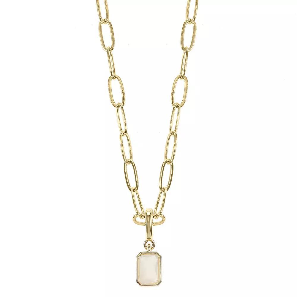 City Luxe Crystal Birthstone Pendant Necklace, Women's, Size: 18-20" ADJ, October Gold Tone Product Image