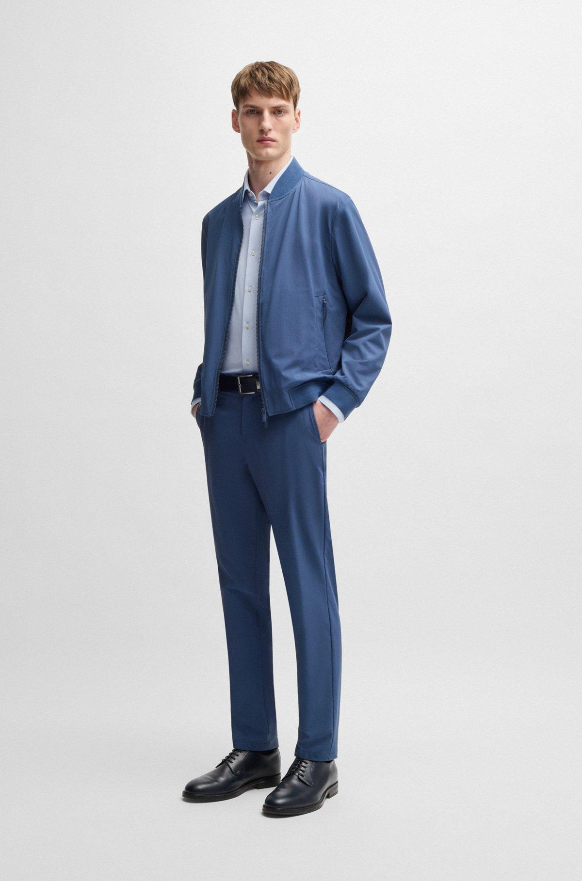 Slim-fit shirt in structured performance fabric Product Image