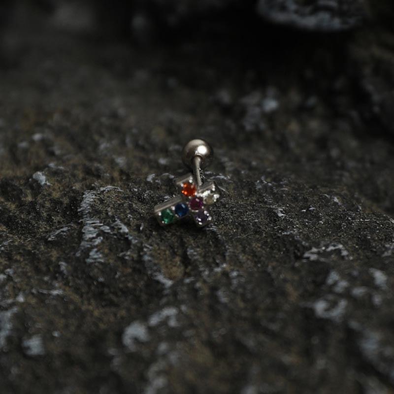 CZ Cross Stud Earring Product Image