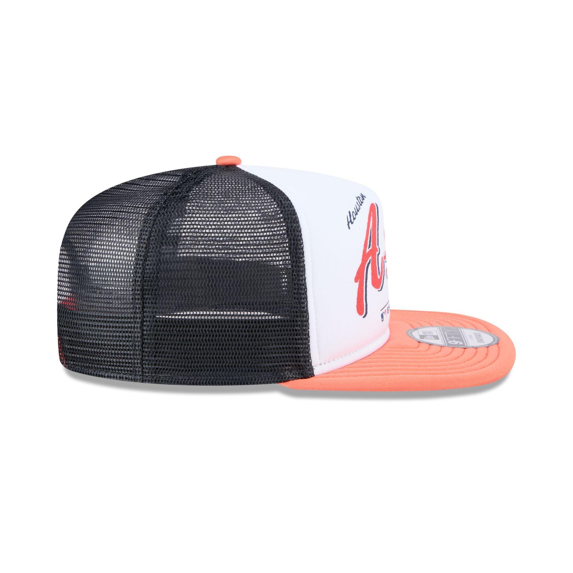 Houston Astros Retro Script 9FIFTY A-Frame Trucker Hat Male Product Image