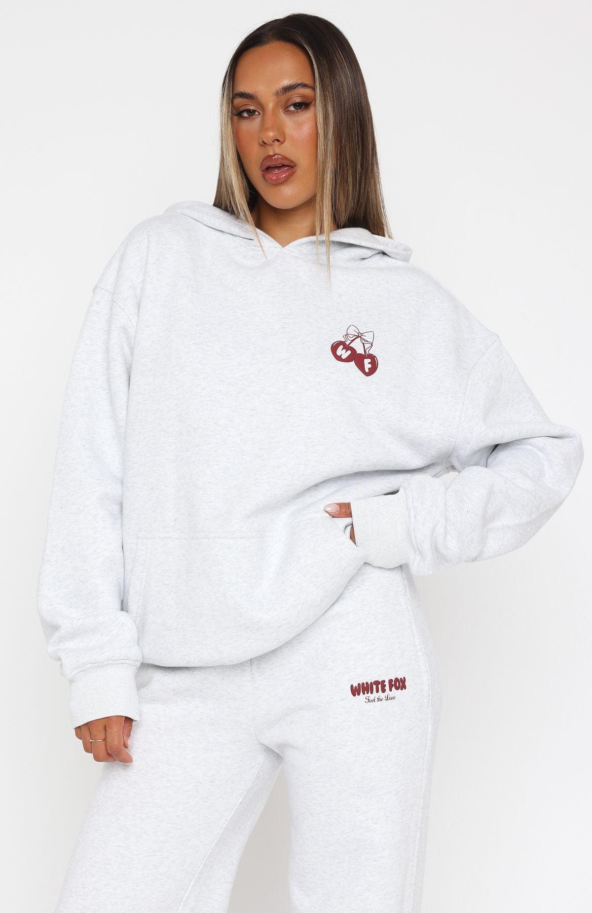 Feel The Love Oversized Hoodie Grey Marle Product Image