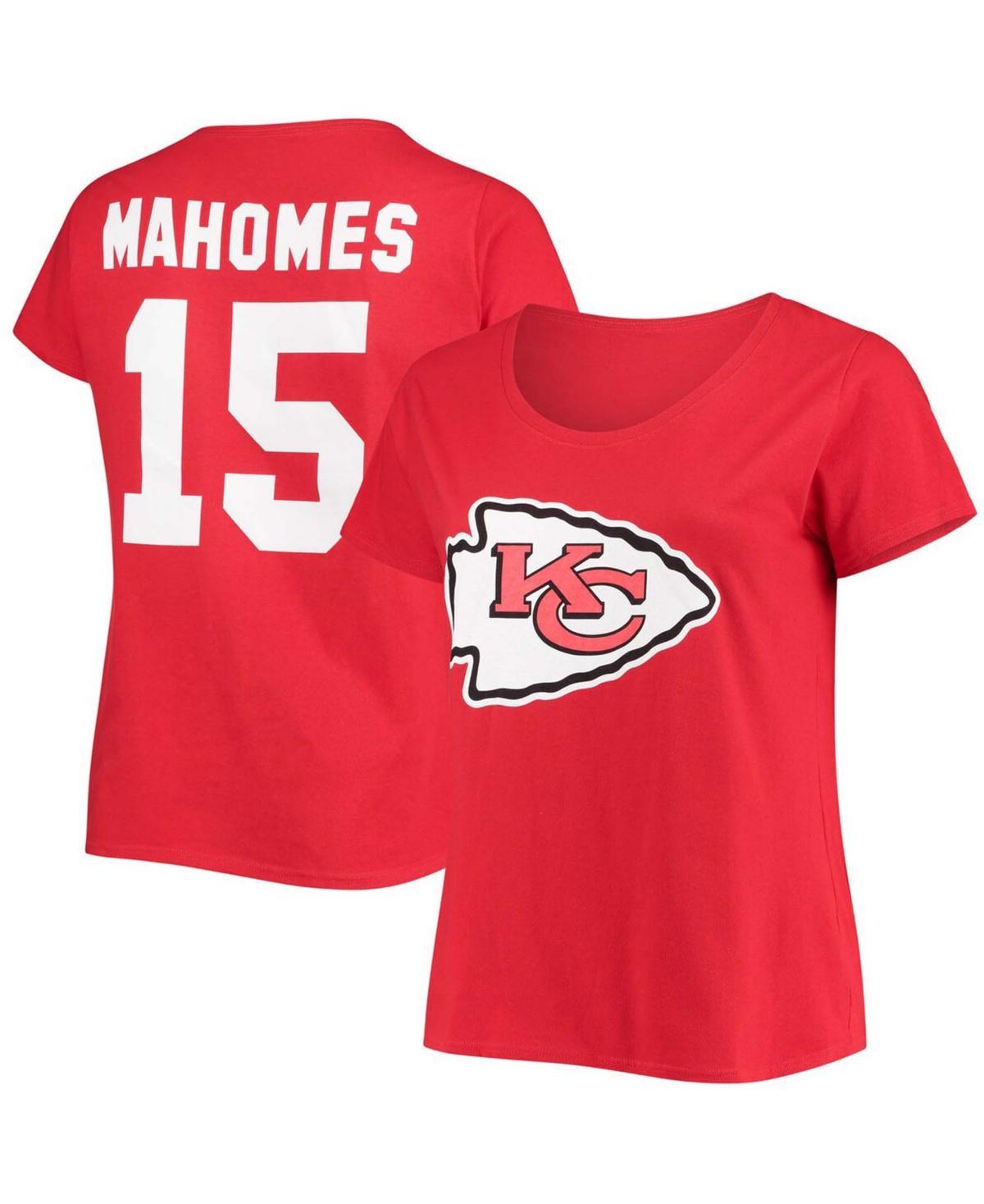 Women's Fanatics Branded Patrick Mahomes Red Kansas City Chiefs Plus Size Name & Number V-Neck T-Shirt, Size: 4XL Product Image