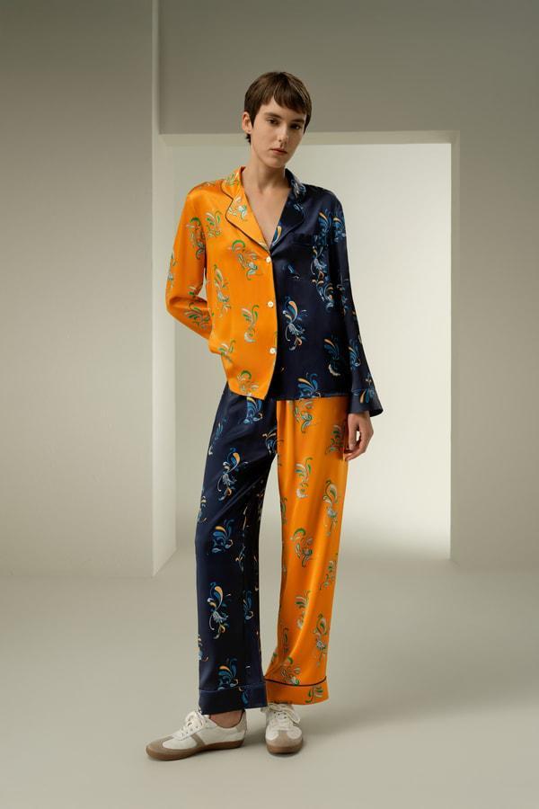 Two-Tone Printed Pajama Set Product Image