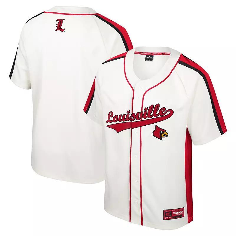 Mens Colosseum Cream Louisville Cardinals Ruth Button-Up Baseball Jersey Product Image