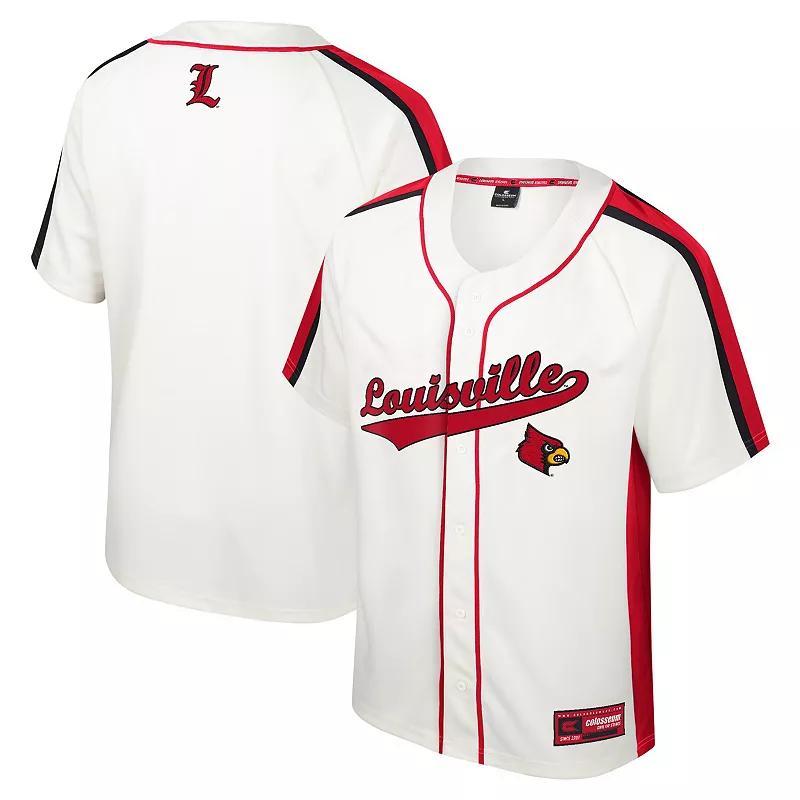 Mens Colosseum Cream Louisville Cardinals Ruth Button-Up Baseball Jersey Product Image