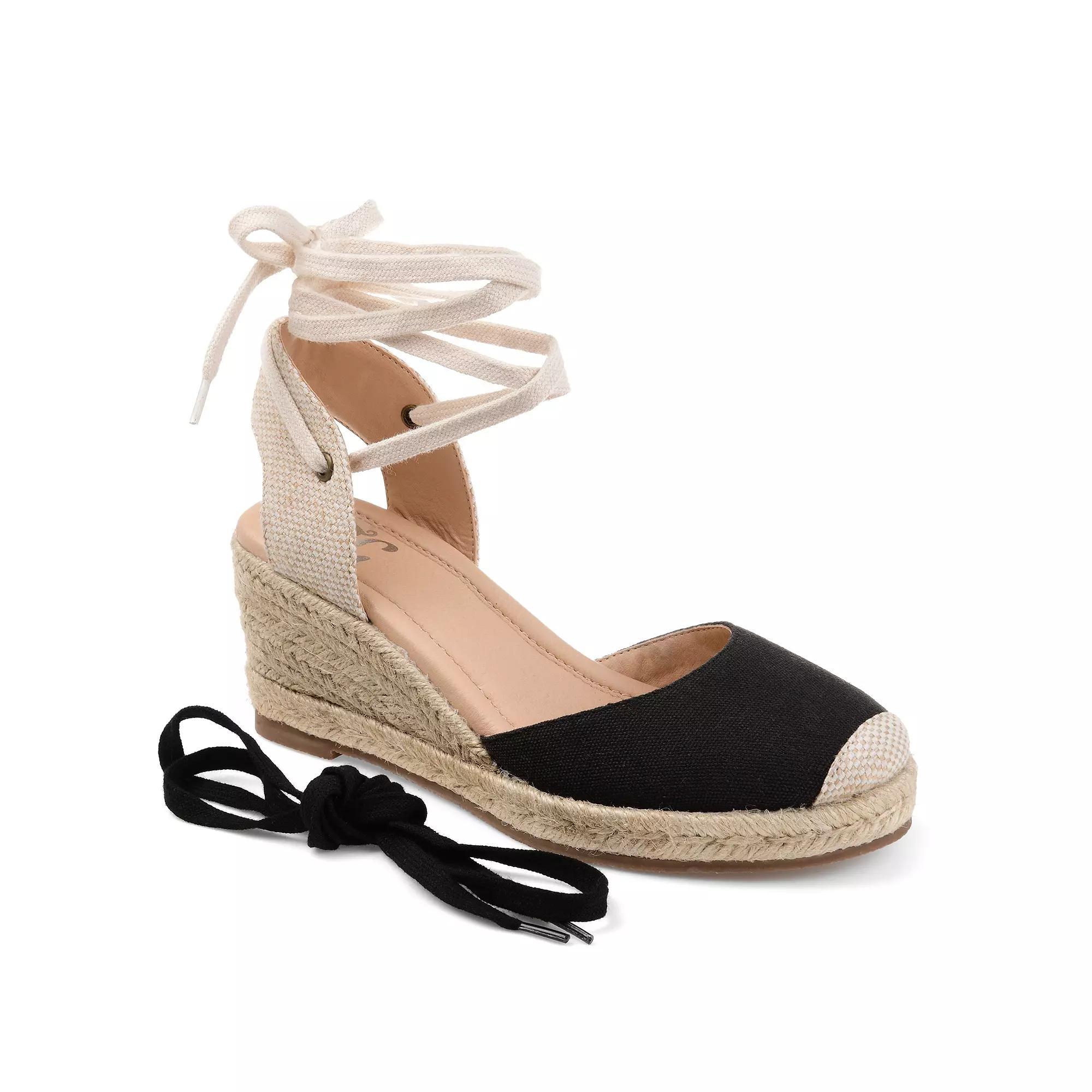 Journee Monte Women's Espadrille Wedges, Size: 8.5 Wide, Black Product Image