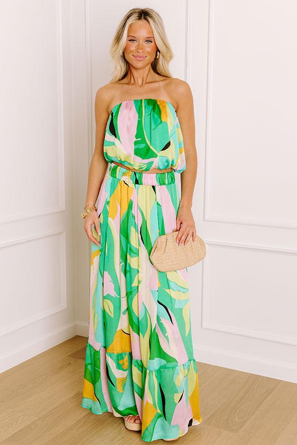 Shades Of Paradise High Waist Maxi Skirt in Green Product Image