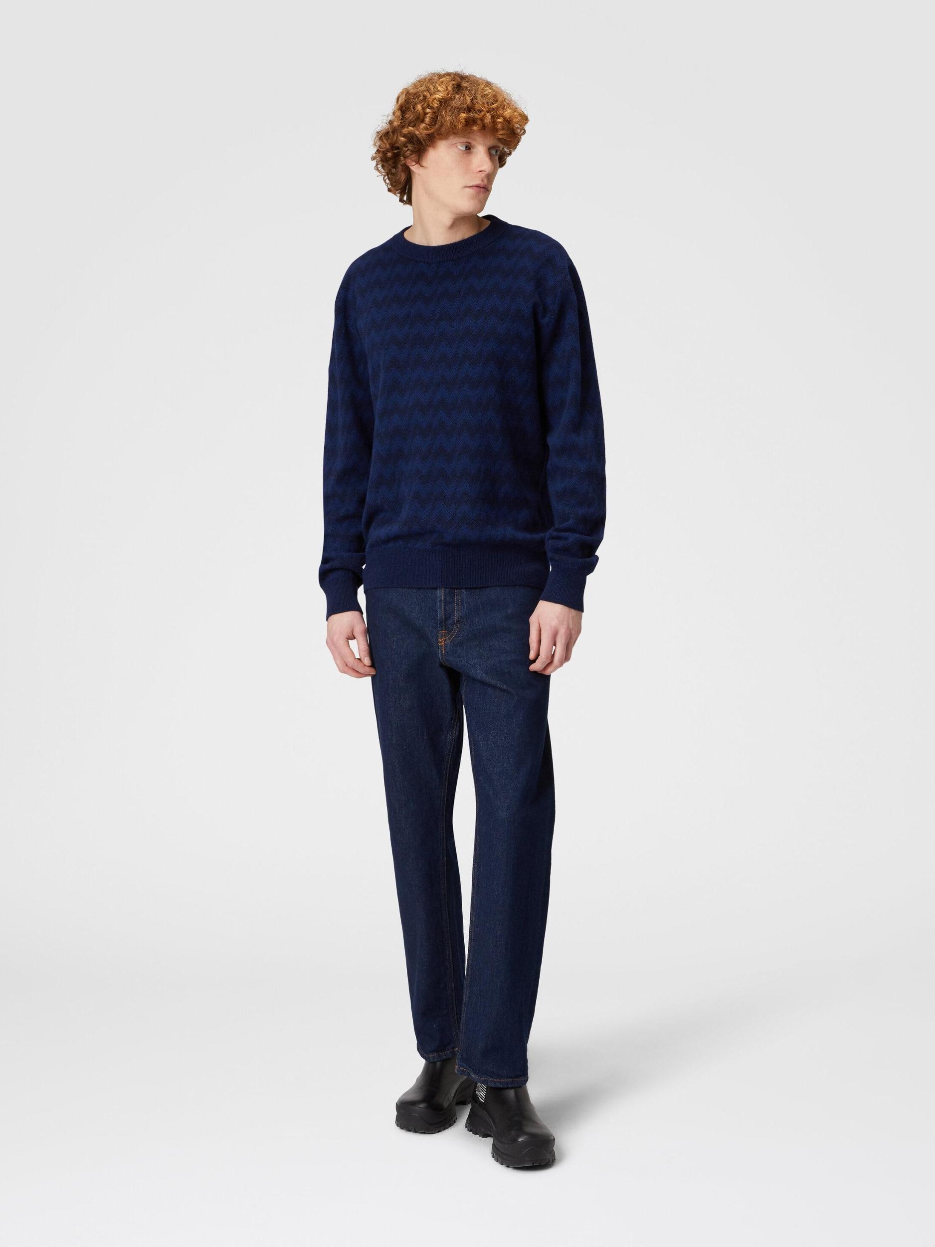 Zigzag wool and cashmere crewneck pullover Product Image