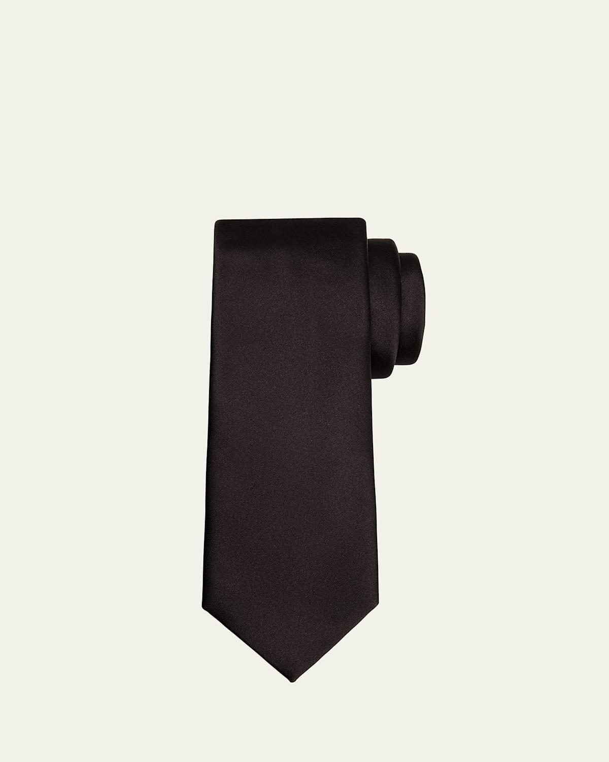 Mens Textured Solid Silk Tie Product Image