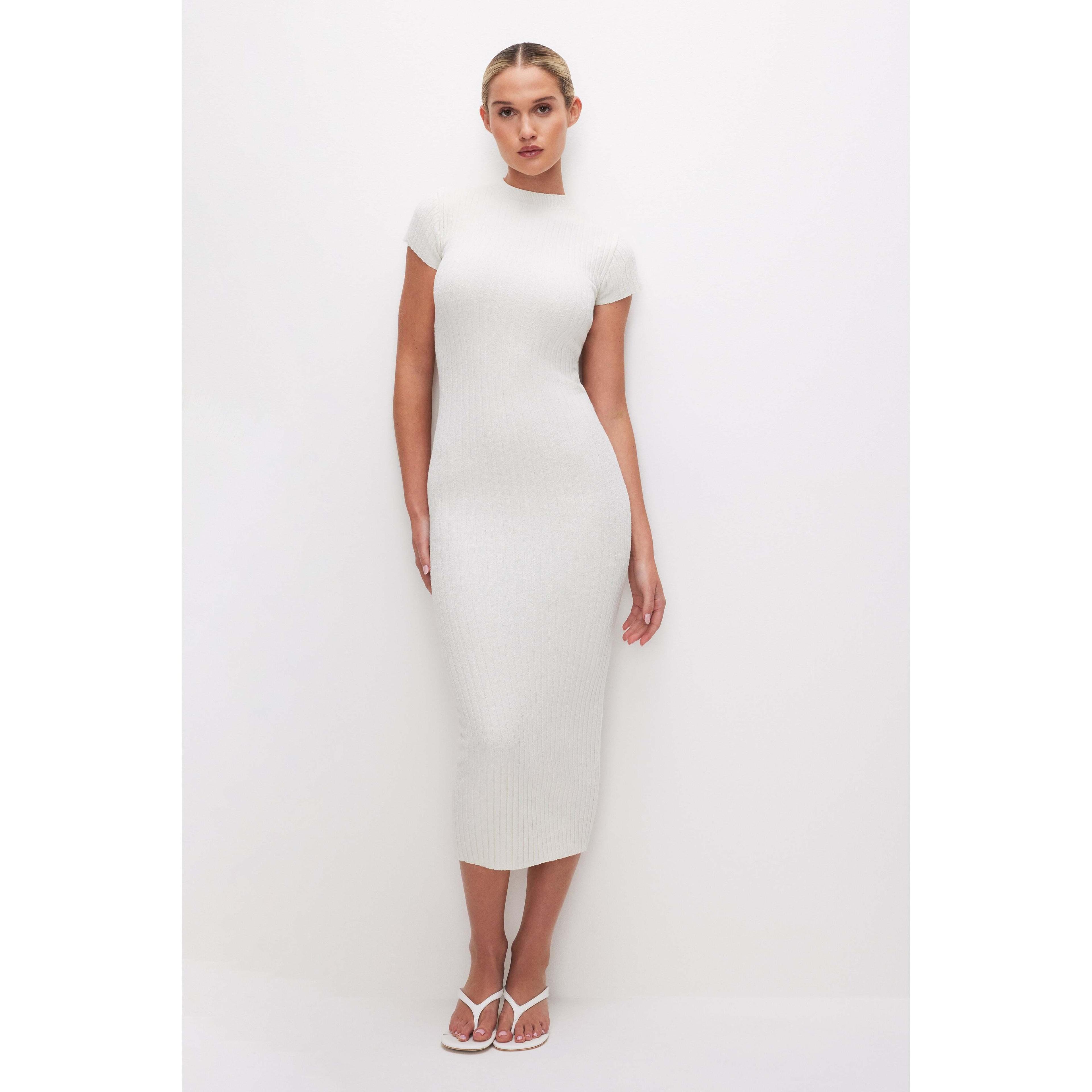 Womens Terry Rib-Knit Body-Con Dress Product Image