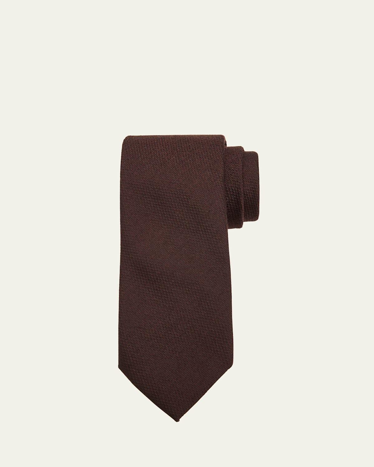 Mens Solid Silk Jacquard Tie Product Image