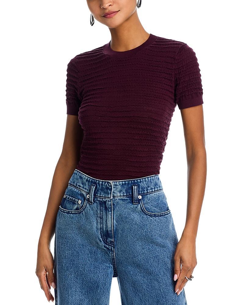 Frame Silk & Cotton Smocked Sweater Top Product Image